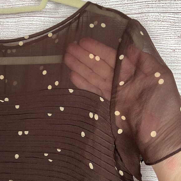 Kay Unger New York Long Dress Silk Chiffon Short Sleeves sz 10 - Picture 5 of 13